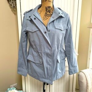 Light Bluish Gray Utility military styleJacket lightweight